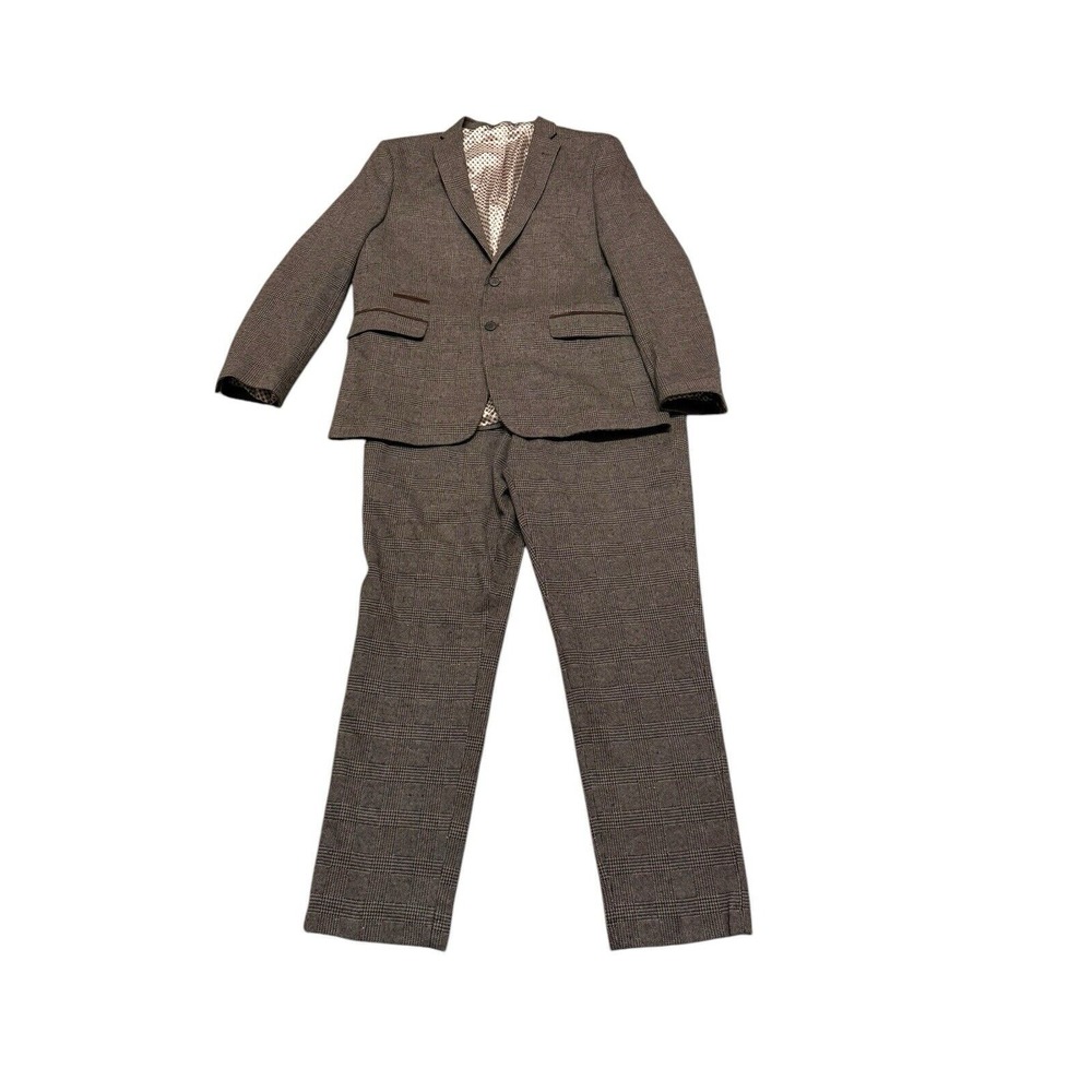 Men's TruClothing Vintage Collection 46R Blazer 40R Pants Brown & Black Preowned - Picture 2 of 12